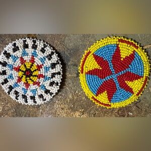 3” rosettes hand made vintage glass beads